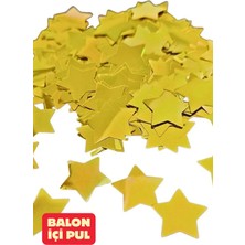Baloncu Nene Gold Yıldız Desenli Balon Içi Konfeti Pul Parçaları Balon Süs Doğum Günü Süs 20 Balonluk