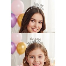 Baloncu Nene Gümüş Happy Birthday Yazılı Mika Çocuk ve Yetişkin Taç Doğum Günü Tacı Duğum Günü Malzeme