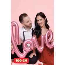 Baloncu Nene Love Pembe Yazılı Helyum Balon Sevgili ve Özel Gün Için Balon