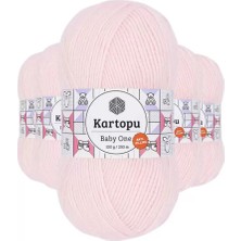 Just Cheap Store 5 Adet Baby One Tüylenmeyen El Örgü Ipi Yünü Bebe Pembe K255 - Kartopu Mudanis
