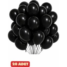 Baloncu Nene 20 Adet Siyah Balon | Pastel Siyah Balon | Parti Balonu | Doğum Günü Süsleme Balonu