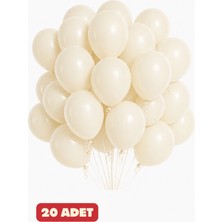 Baloncu Nene 20 Adet Kum Rengi Pastel Balon Doğum Günü Kutlama Sürpriz Malzeme ve Süsleri Doğum Günü Balonları