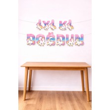 Baloncu Nene Unicorn Temalı Iyi Ki Doğdun Yazı Banner – Doğum Günü Süsleme