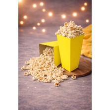Baloncu Nene Karton Sarı Popcorn Kutusu 8X11,5 cm 8 Adet Patlamış Mısır Kutusu Doğum Günü Parti Süs