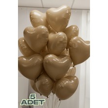 Baloncu Nene 5 Adet Krem Kalpli Folyo Balon Rafya ve Balon Bandı Helyum Sevgili Süs Doğum Günü Evlilik Teklifi
