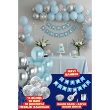 Baloncu Nene Mavi Happy Bırthday Yazısı Doğum Günü Set Doğum Günü Süsleri Doğum Günü Balonları