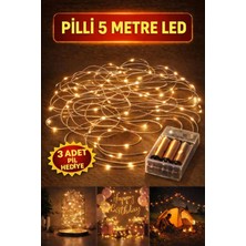 Baloncu Nene 5 Metre Gün Işığı Peri LED Işık Pilli Yanıp Sönen Özel Gün Doğum Günü Süslemesi
