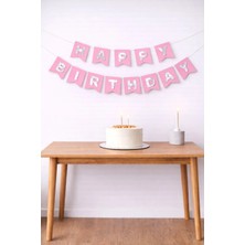 Baloncu Nene Pembe Karton Happy Bırthday Yazısı Doğum Günü Banner Doğum Günü Süsleri Doğum Günü Balonları