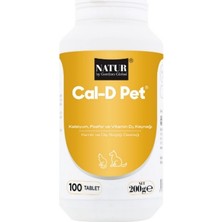 Natur Cal-D Pet 100 Tablet - Kedi & Köpek Iskelet, Kemik ve Diş Gelişim Takviyesi