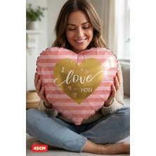 Baloncu Nene I Love You Baskılı Kalp Folyo Balon Sevgililer Günü Yıldönümü Kutlama Süslemesi Helyum Uyumlu