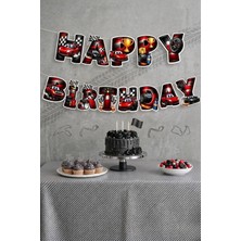 Baloncu Nene 3D Kesim Yarış Arabası Temalı Happy Birthday Yazısı Doğum Günü Banner Süsleme