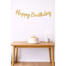 Baloncu Nene Gold Happy Birthday Yazılı Banner Kutlama Doğum Günü Set