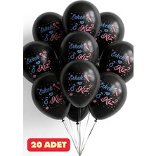 Baloncu Nene 20 Adet Siyah Kız Or Erkek Yazılı Balon Cinsiyet Balonu Baby Shower Cinsiyet Belirleme Partisi Süs