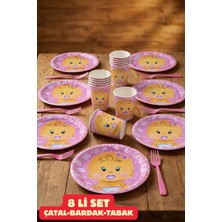 Baloncu Nene Pembe Kız Bebek Baskılı Tabak Set Baby Shower Parti Cinsiyet Belirleme Cinsiyet Partisi