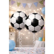 Baloncu Nene 2 Adet 43 cm Folyo Taraftar Top Balon Siyah Beyaz Futbol Topu Parti Balonu