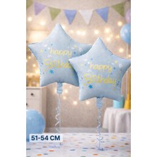 Baloncu Nene 2 Adet Mavi Yıldız Folyo Balon Doğum Günü Folyo Balon Karekter Folyo Çocuk Doğum Günü Balon