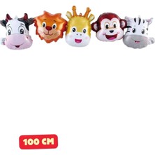 Baloncu Nene Sarari Hayvanlar Folyo Balon Doğum Günü Folyo Balon Karekter Folyo Çocuk Doğum Günü Balon