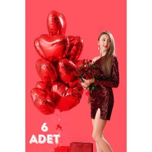 Baloncu Nene Kalpli Folyo Balon 6 Adet Helyum Uyumlu Balon Sevgili ve Özel Gün Balon