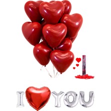 Baloncu Nene 20 Adet Kalpli Balon I Love You Yazılı Balon Kalpli Konfeti Sevgililer Günü Özel Gün