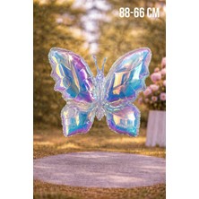 Baloncu Nene Hologram Kelebek Folyo Balon 88X66 cm – Işıltılı Büyük Boy Balon