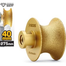 SGS2792 M14-75X40 mm Vakum Elmas Mermer Granit Taşlama Diski Tam Profil