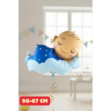 Baloncu Nene Mavi Bulut ve Çocuk Folyo Balon Baby Shower Cinsiyet Belirleme Partisi Süs Hastane