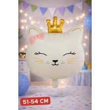 Baloncu Nene Krem Kedi Kafası Folyo Balon Doğum Günü Helyum Balon Doğum Günü Süs Kutlama Çocuk Doğum Günü Balon