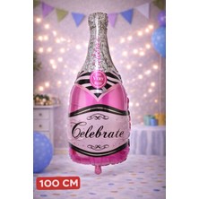 Baloncu Nene Pembe Şampanya Folyo Balon 1 Metre Doğum Günü Kutlama Özel Gün Süs Malzeme