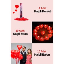Baloncu Nene 10 Adet Kalpli  Balon 10 Kalpli Mum Konfeti Helyum Uyumlu Yıl Dönümü Sevgili