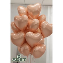 Baloncu Nene 5 Adet Rose Gold Kalpl Folyo Balon Rafya ve Balon Bandı Helyum Sevgili Doğum Günü Evlilik Teklifi
