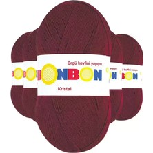 Just Cheap Store 5 Adet Kristal El Örgü Lif Ipi Bordo 98220 - Bonbon Mudanis