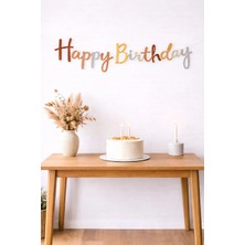 Baloncu Nene Kahverengi Krem Happy Birthday Yazılı Banner Kutlama Doğum Günü Set