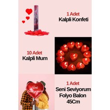 Baloncu Nene Seni Seviyorum Yazılı Folyo Balon Kalpli Konfeti 10 Kalpli Mum Konfeti Helyum Uyumlu Yıl Dönümü