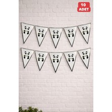 Baloncu Nene Panda Temalı Flama Banner Süs 10’lu Doğum Günü Parti Duvar Süsü