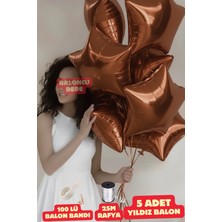 Baloncu Nene Karemel Yıldız Folyo Balon 5 Adet Helyum Uyumlu Balon Sevgili ve Özel Gün Balon