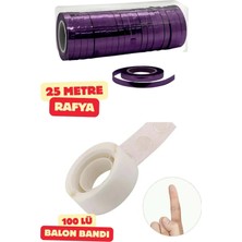 Baloncu Nene Mor Balon Rafyası ve Balon Bandı Balon Ipi Doğum Günü Süs ve Malzeme