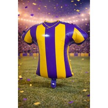 Baloncu Nene Futbol Forma Folyo Balon 45 cm Sarı Lacivert Taraftar Temalı Doğum Günü Parti Süsü