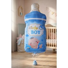 Baloncu Nene 55 cm Baby Boy Yazılı Biberon Folyo Balon Erkek Çocuk Bebek Partisi Süsleme