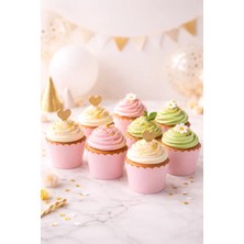 Baloncu Nene Pembe Cupcake Kek Kapsülü 25’li Paket Muffin Kapsülü Doğum Günü Parti Sunumluk