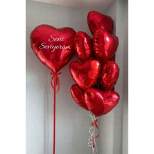 Baloncu Nene Seni Seviyorum Kalp Folyo Balon Seti Kırmızı Folyo Kalp Balon Romantik Sürpriz Oda Süsleme
