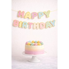 Baloncu Nene Pastel Renkli Karton Happy Birthday Banner Doğum Günü Süsleri Parti Süsleme
