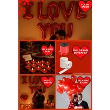 Baloncu Nene Kırmızı Kalpli Balon Kalpli Mum I Love You Folyo Balon Evlilik Teklifi Evlilik Yıl Dönümü Süs