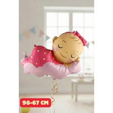 Baloncu Nene Pembe Bulut ve Çocuk Folyo Balon Baby Shower Cinsiyet Belirleme Partisi Süs Hastane