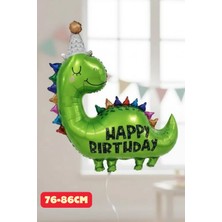 Baloncu Nene Happy Birthday Yazılı Dinazor Folyo Balon Doğum Günü Folyo Balon Karekter Folyo Çocuk Doğum Günü