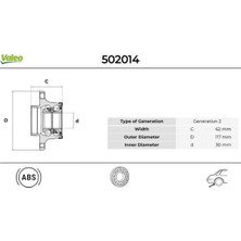 Valeo Dpmix-Hb Arka Teker Poryasi Rulmanli Doblo-Bipper-Nemo-Tempra-Marea-Palio-Siena-Punto-Fiorino-Linea Abs Li 30X117X61.7