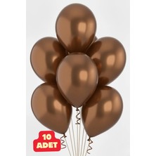 Baloncu Nene 10 Adet Metalik Kahverengi Parlak Balon Doğum Günü Kutlama Süs ve Malzemesi