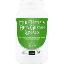 Natur Milk Thistle & Beta Glukan Kedi Köpek Karaciğer & Bağışıklık Destekli 90 Tablet (Avantajlı Büyük Boy)