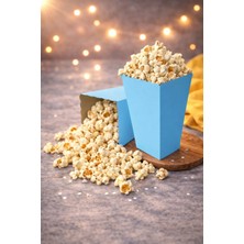 Baloncu Nene Karton Mavi Popcorn Kutusu 8X11,5 cm 8 Adet Patlamış Mısır Kutusu Doğum Günü Parti Baby Shower Süs