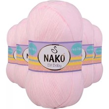Just Cheap Store 5 Adet Elite Baby El Örgü Ipi Tüylenmeyen Bebek Yünü Soft Pembe 2892 - Nako Mudanis