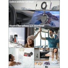 Eco Lounge 360 Derece Dönebilen, Magsafe Uyumlu Vakumlu Telefon Tutuculu Sehpa. Siyah Renklidir.